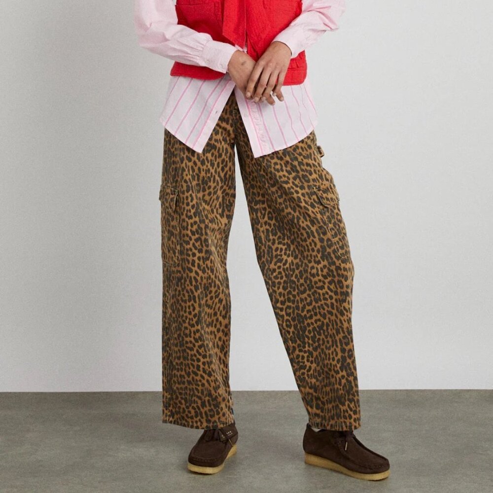 NWT Damson Madder Leopard Cargo Jeans US6 UK10